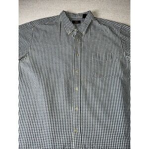Route 66 Shirt Men's 2X Blue Plaid Collared Short Sleeve Button Up Casual Top